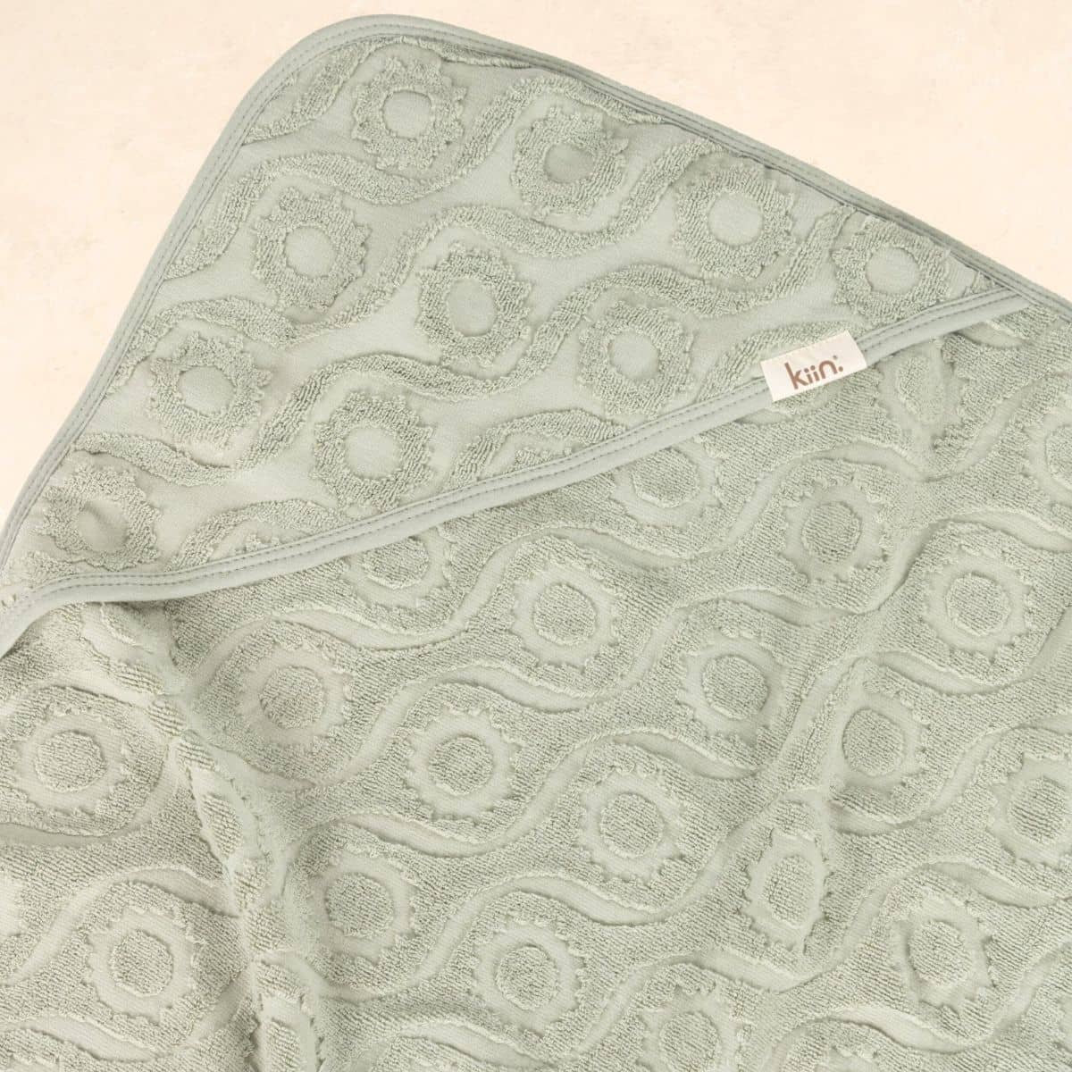 Kiin Baby Hooded Beach Towel - Sage - Image 3