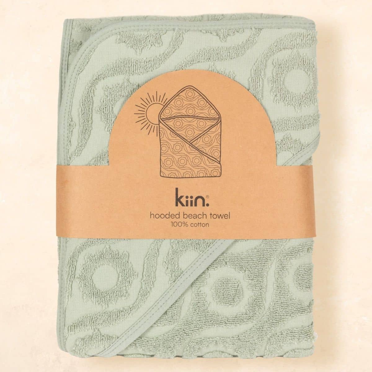 Kiin Baby Hooded Beach Towel - Sage - Image 6