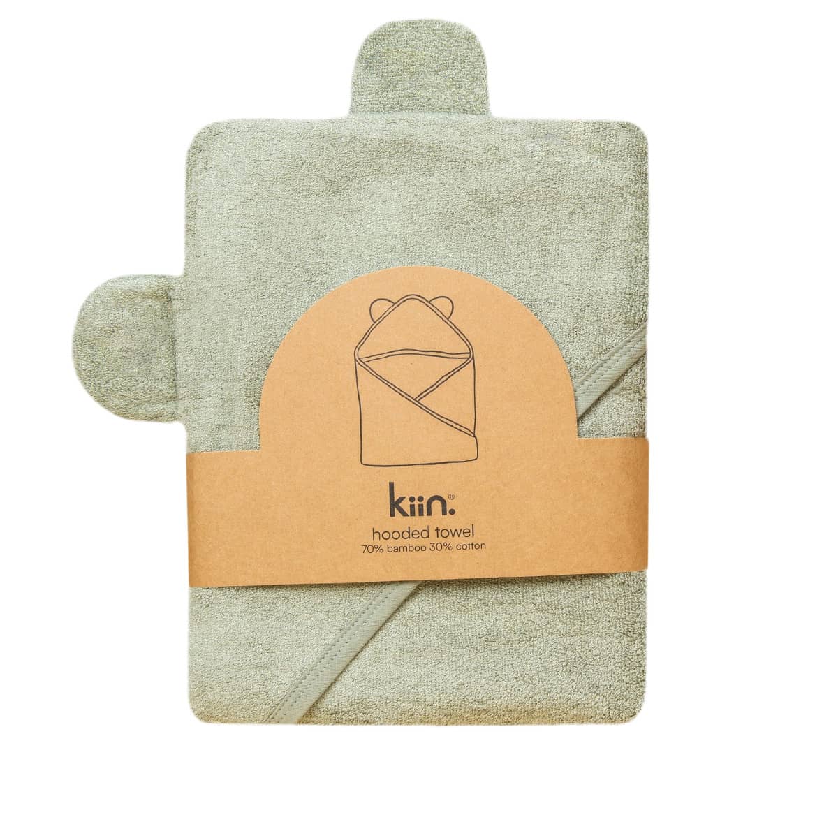 Kiin Baby Hooded Towel - Sage