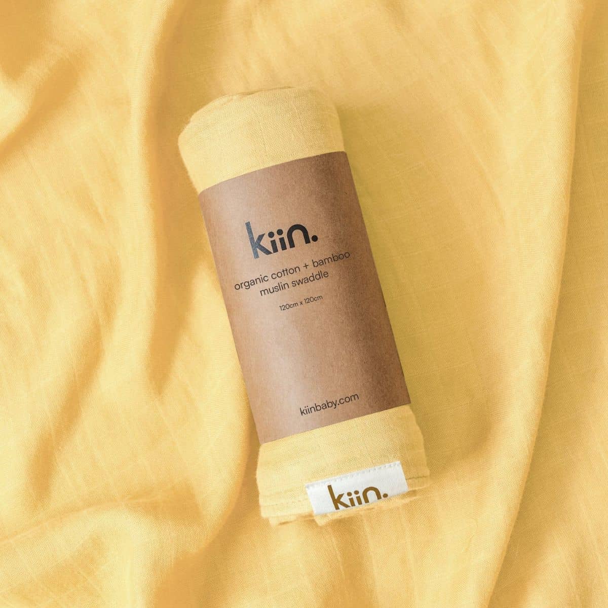 Kiin Baby Organic Muslin Swaddle - Buttercup - Image 2