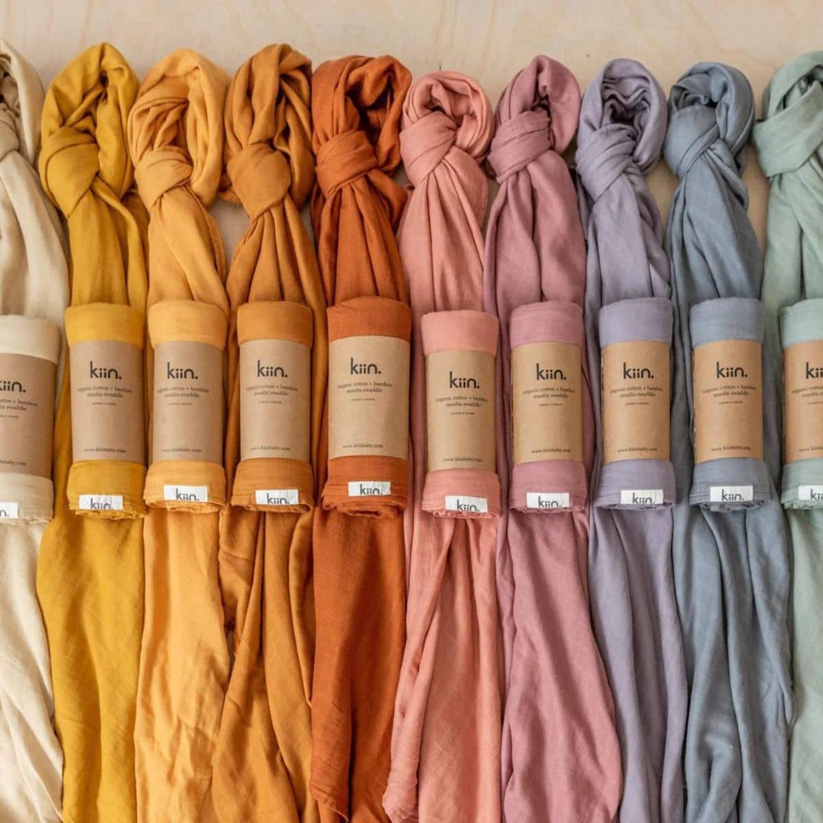 Kiin Baby Organic Muslin Swaddle - Caramel - Image 3