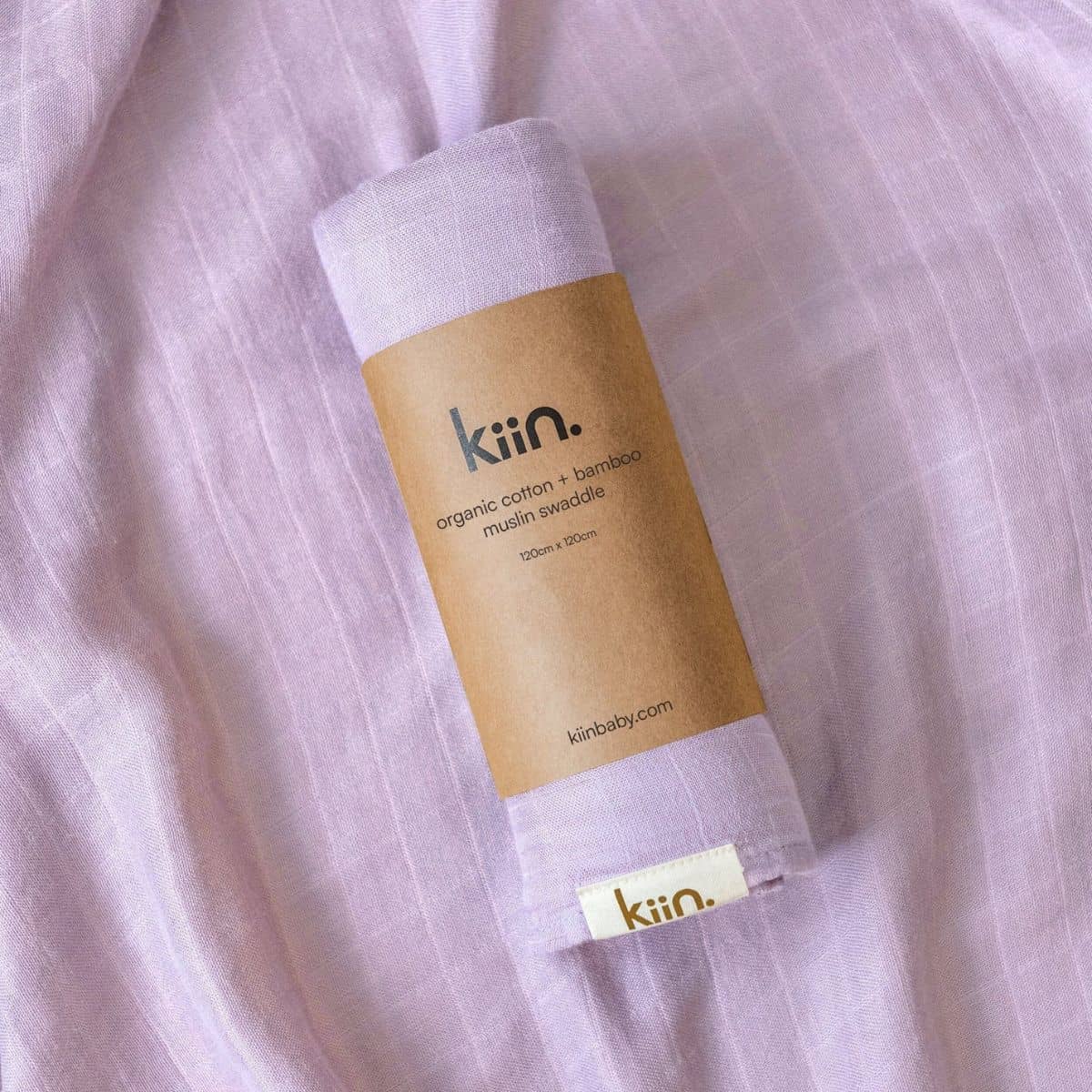 Kiin Baby Organic Muslin Swaddle - Lilac - Image 2