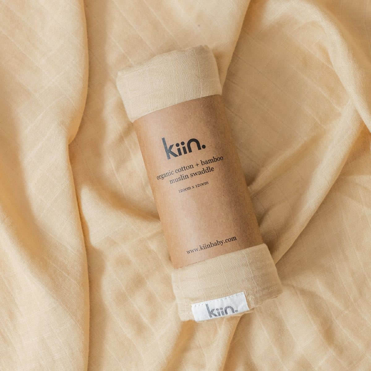 Kiin Baby Organic Muslin Swaddle - Oat - Image 2