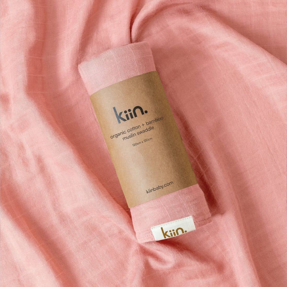 Kiin Baby Organic Muslin Swaddle - Peony - Image 2