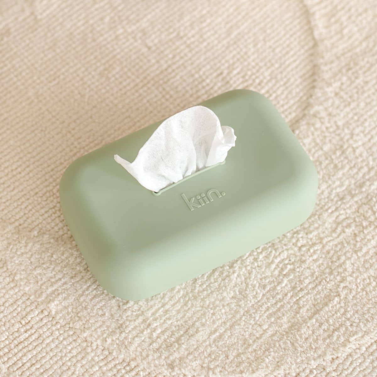 Kiin Baby Silicone Wipes Cover - Sage - Image 2