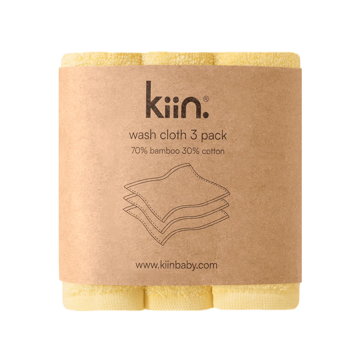 Kiin Baby Wash Cloths - Buttercup - Image 2