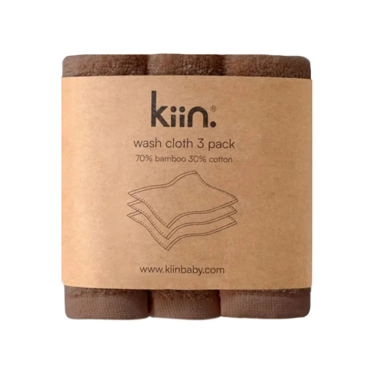 Kiin Baby Wash Cloths - Chocolate - Image 2