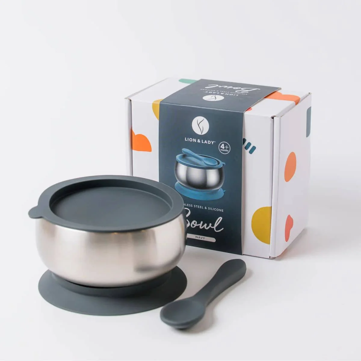 Lion & Lady Stainless Steel Feeding Bowl with Silicone Suction Base - Image 3
