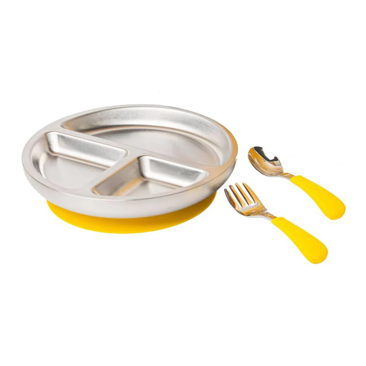 Lion & Lady Stainless Steel Toddler Plate with Silicone Suction Base + Cutlery - Image 4