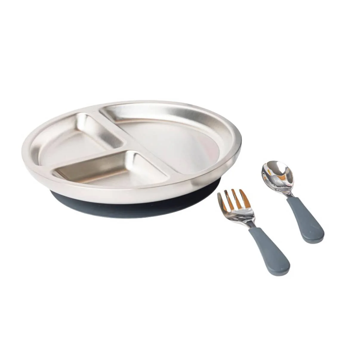 Lion & Lady Stainless Steel Toddler Plate with Silicone Suction Base + Cutlery - Image 5
