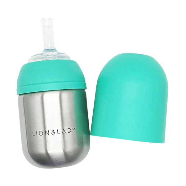 Lion & Lady Stainless Steel Toddler Straw Cup - 210ml - Image 2