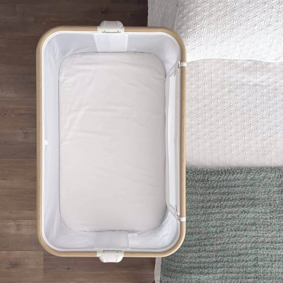 Little Human Linens Waterproof Change Pad / Co-Sleeper Bassinet Sheet - Brilliant White - Image 2