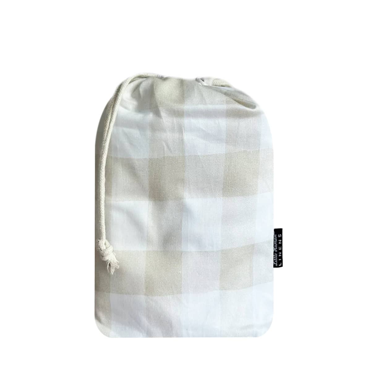 Little Human Linens Waterproof Change Pad / Co-Sleeper Bassinet Sheet - Latte Gingham