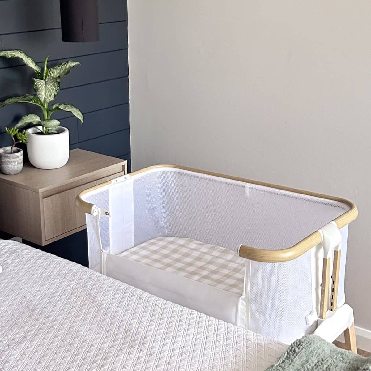 Little Human Linens Waterproof Change Pad / Co-Sleeper Bassinet Sheet - Latte Gingham - Image 3