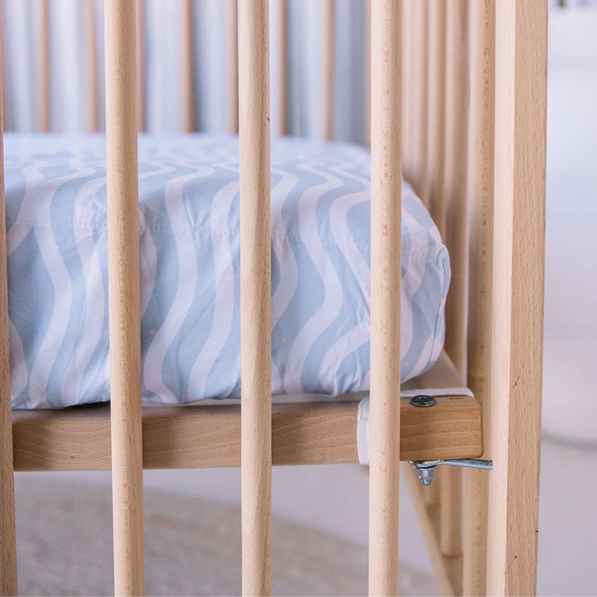 Little Human Linens Waterproof Cot Sheet - Bright Waves - Image 3