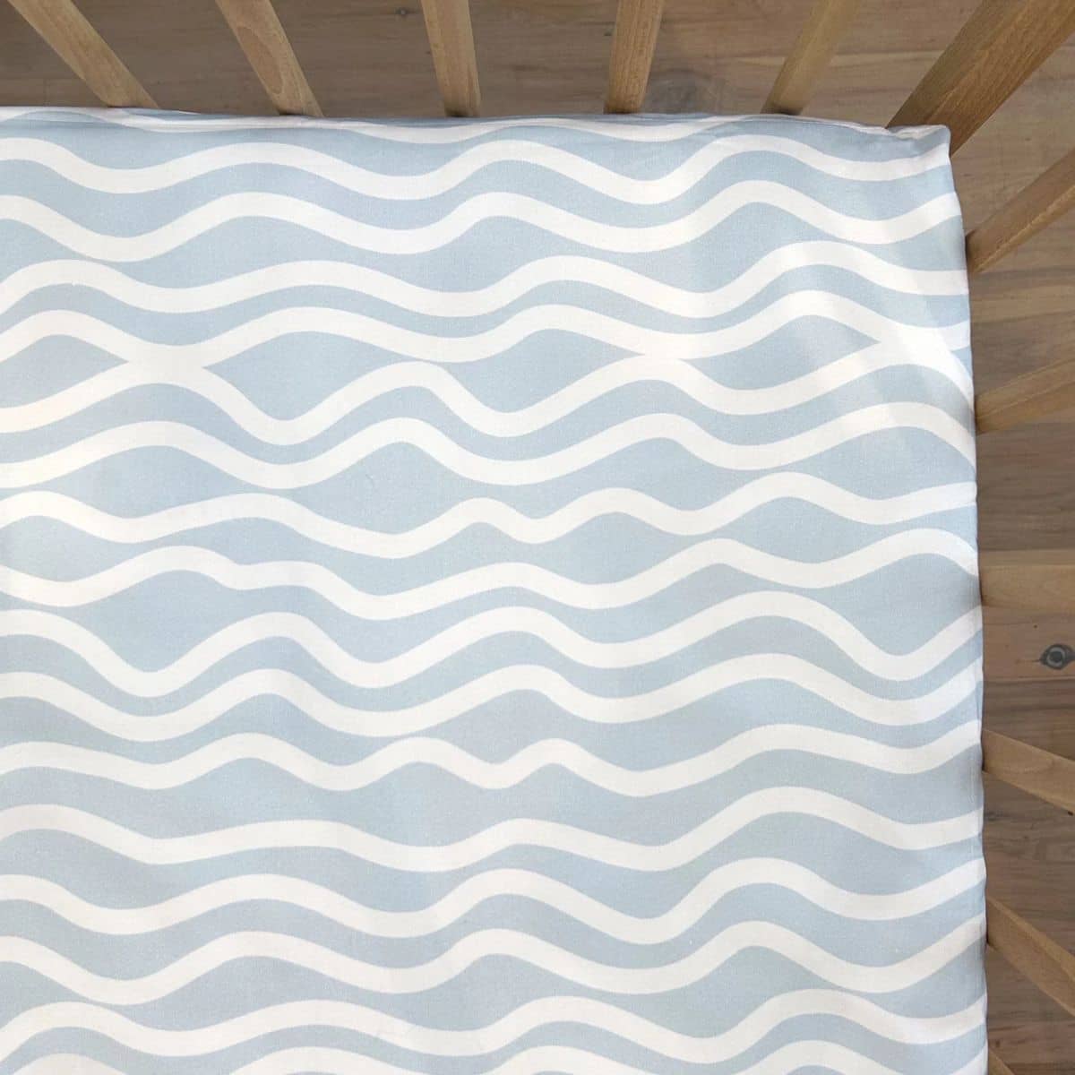Little Human Linens Waterproof Cot Sheet - Bright Waves - Image 5