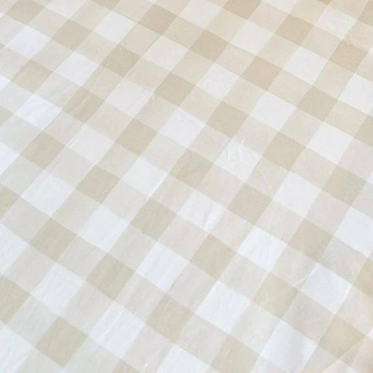 Little Human Linens Waterproof Cot Sheet - Latte Gingham - Image 3