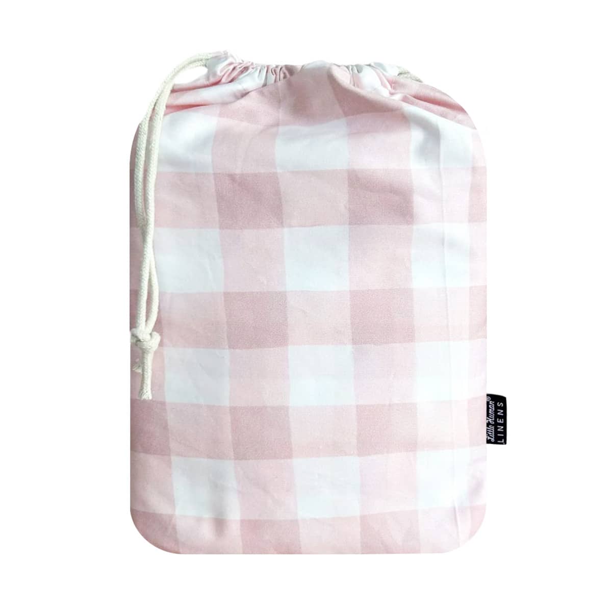 Little Human Linens Waterproof Cot Sheet - Pink Gingham