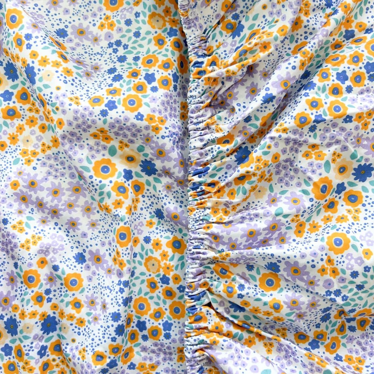 Little Human Linens Waterproof Cot Sheet - Summer Flowers - Image 3