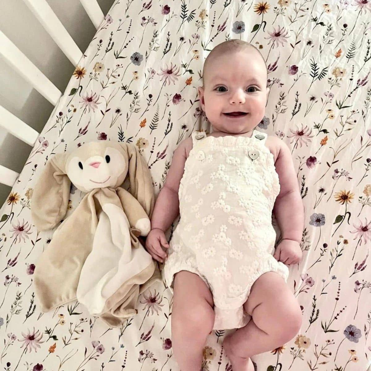 Little Human Linens Waterproof Cot Sheet - Wildflower - Image 4