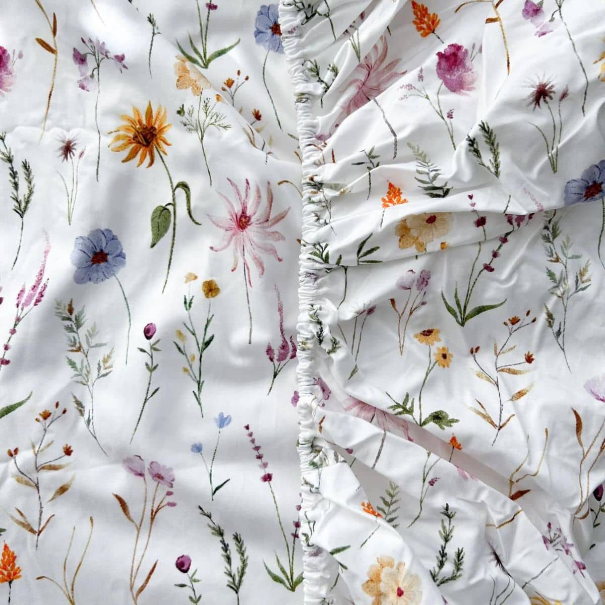 Little Human Linens Waterproof Cot Sheet - Wildflower - Image 5