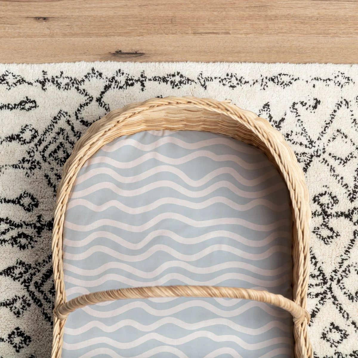 Little Human Linens Waterproof Small Bassinet Sheet - Bright Waves - Image 2
