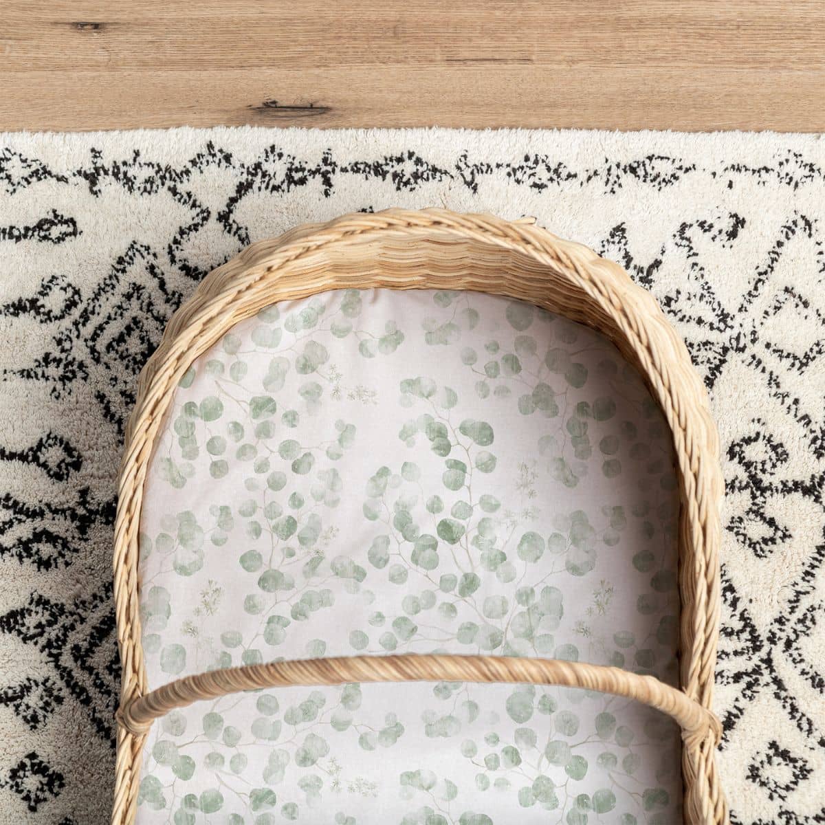 Little Human Linens Waterproof Small Bassinet Sheet - Eucalyptus - Image 2