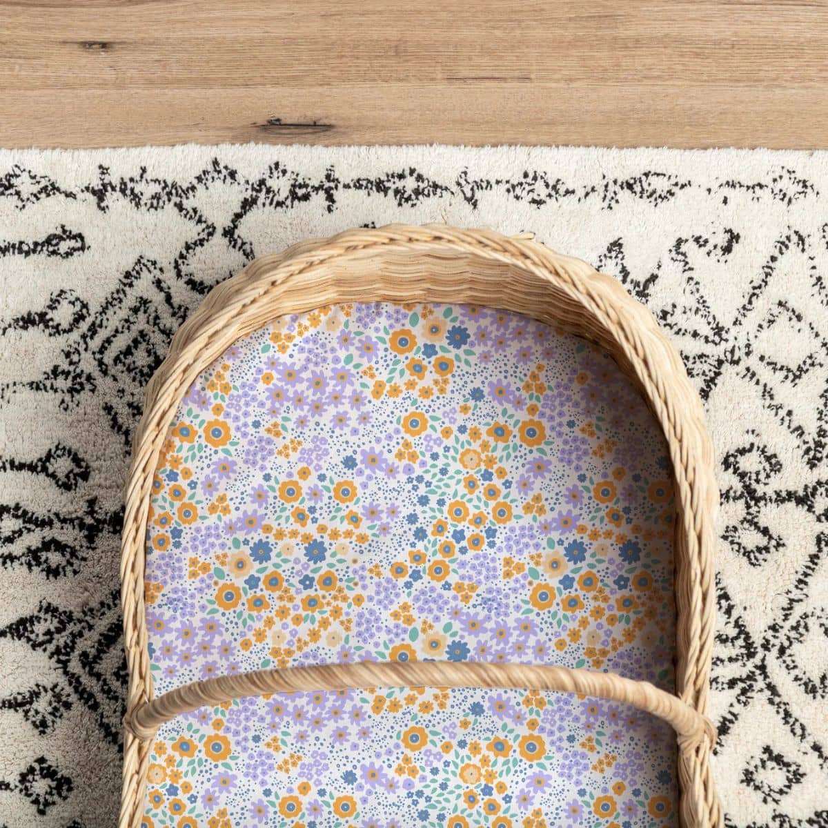Little Human Linens Waterproof Small Bassinet Sheet - Summer Flowers - Image 2
