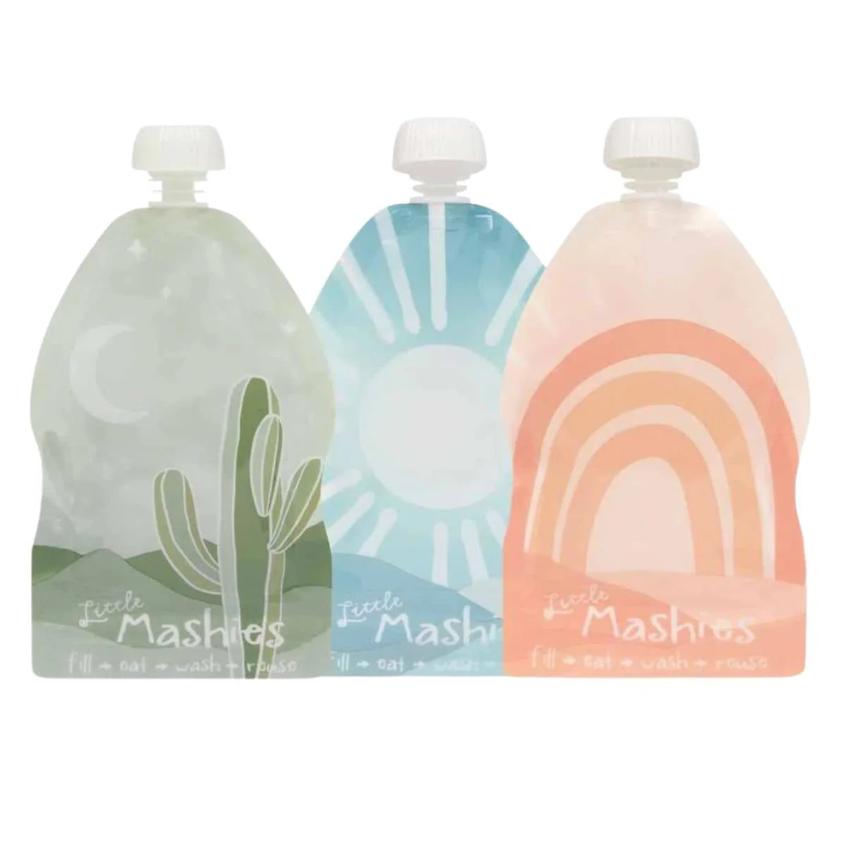Little Mashies Reusable Squeeze Pouch - Boho - 10 pack - Image 3