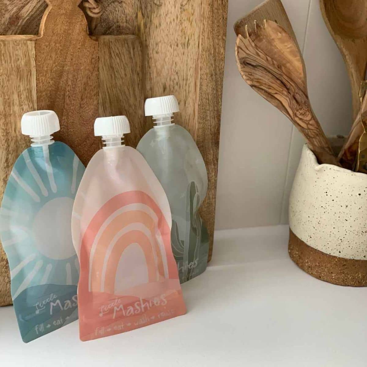 Little Mashies Reusable Squeeze Pouch - Boho - 10 pack - Image 6
