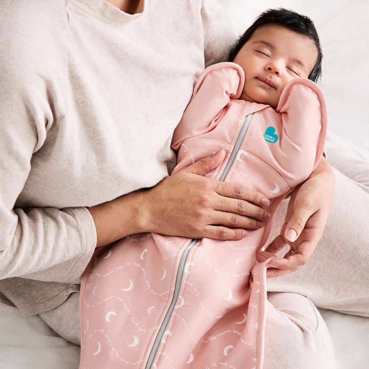 Love to Dream Original Swaddle UP 1.5 TOG Cotton Fleece - Dusty Pink - Medium - Image 2