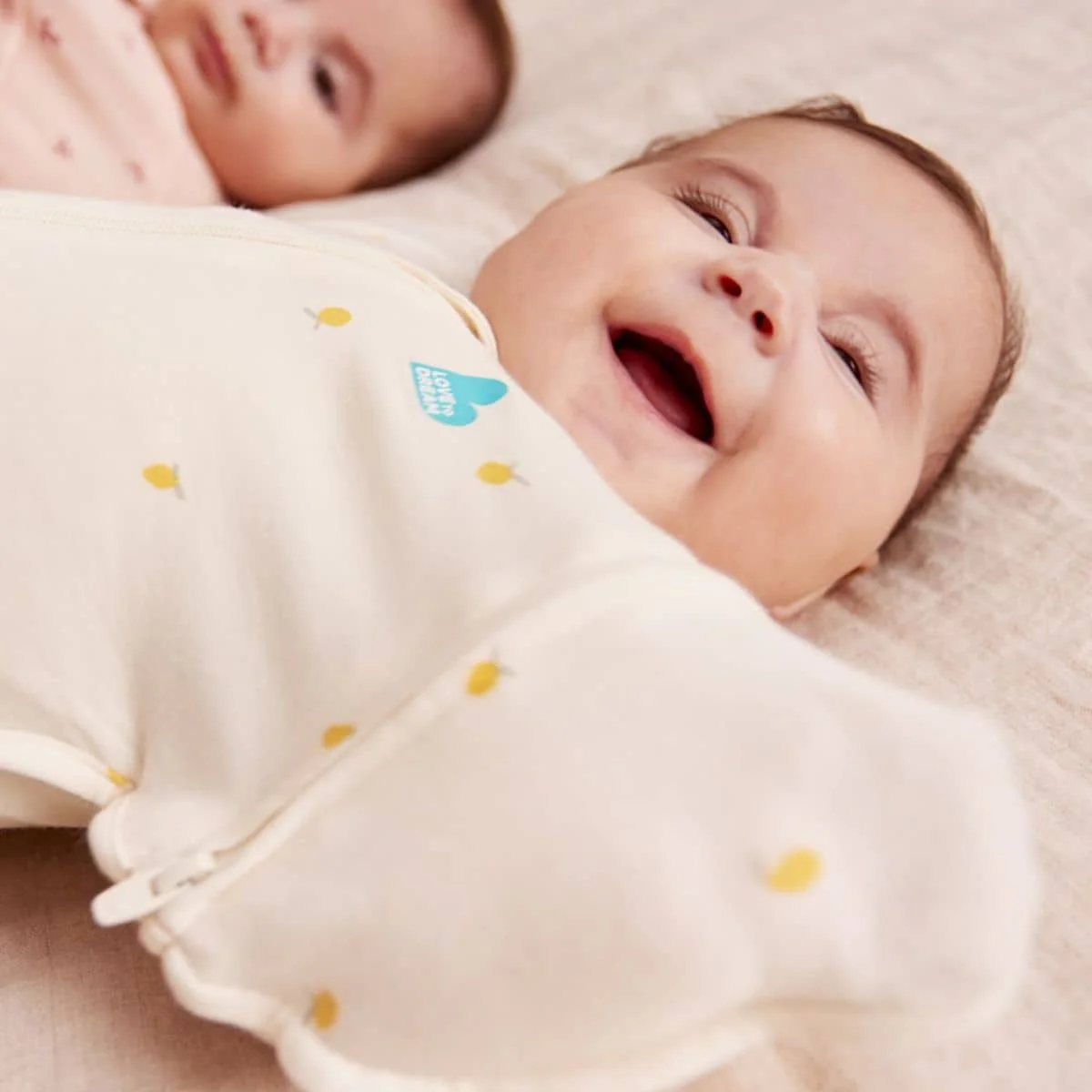 Love to Dream Transition Swaddle UP 1.0 TOG Bamboo Viscose - Cream Lemons - Image 4