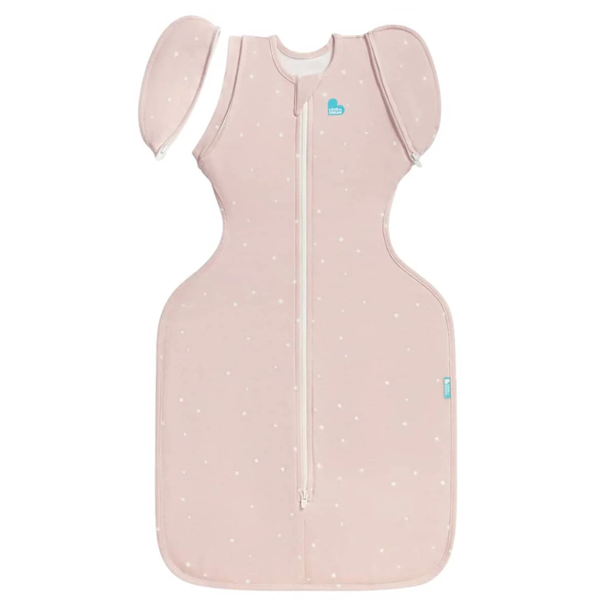Love to Dream Transition Swaddle UP 1.0 TOG Stretch Cotton - Powder Pink Twinkle