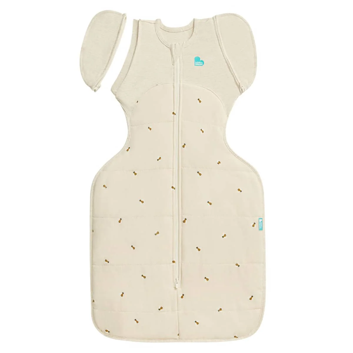 Love to Dream Transition Swaddle UP 2.5 TOG Quilted Stretch Cotton - Oatmeal Bees