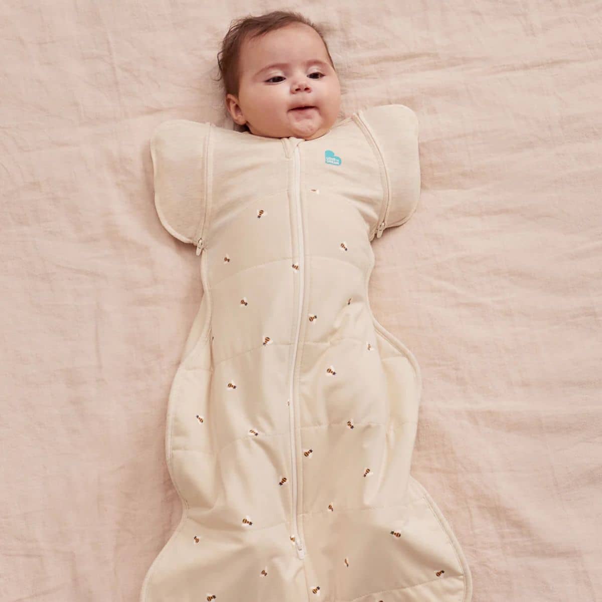 Love to Dream Transition Swaddle UP 2.5 TOG Quilted Stretch Cotton - Oatmeal Bees - Image 4