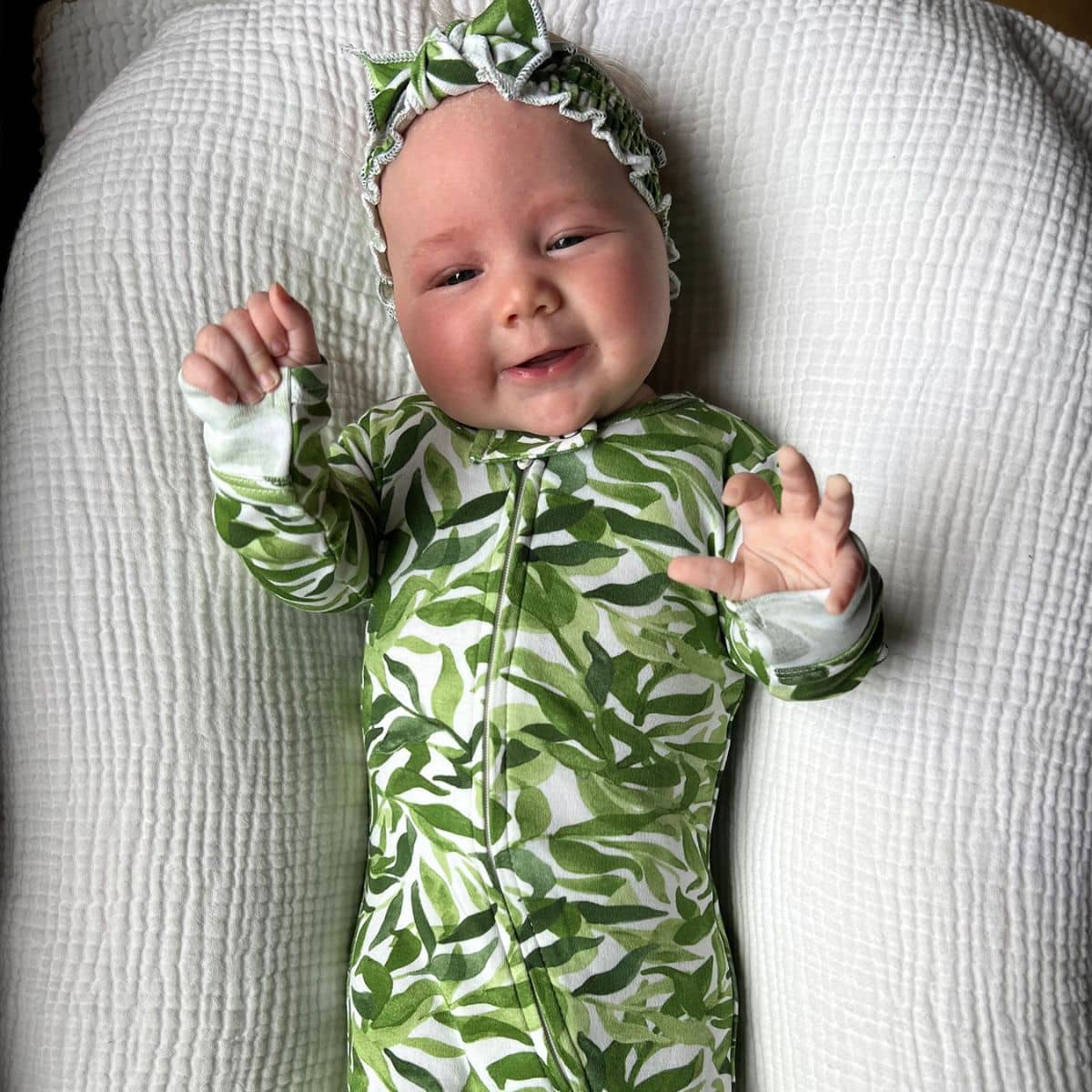 L'ovedbaby Organic 2-Way Zipper Footie - Kelp - 0 to 3 Months - Image 3