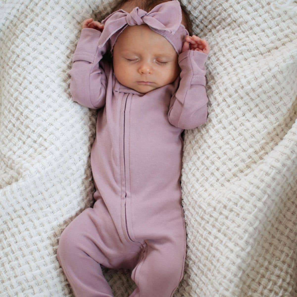 L'ovedbaby Organic 2-Way Zipper Footie - Lavender - Image 4