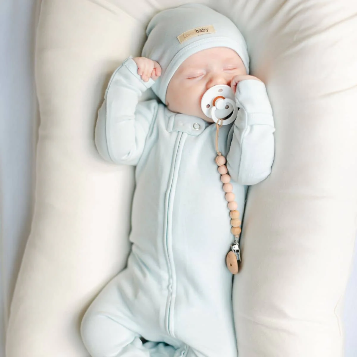 L'ovedbaby Organic 2-Way Zipper Footie - Moonbeam - Image 3