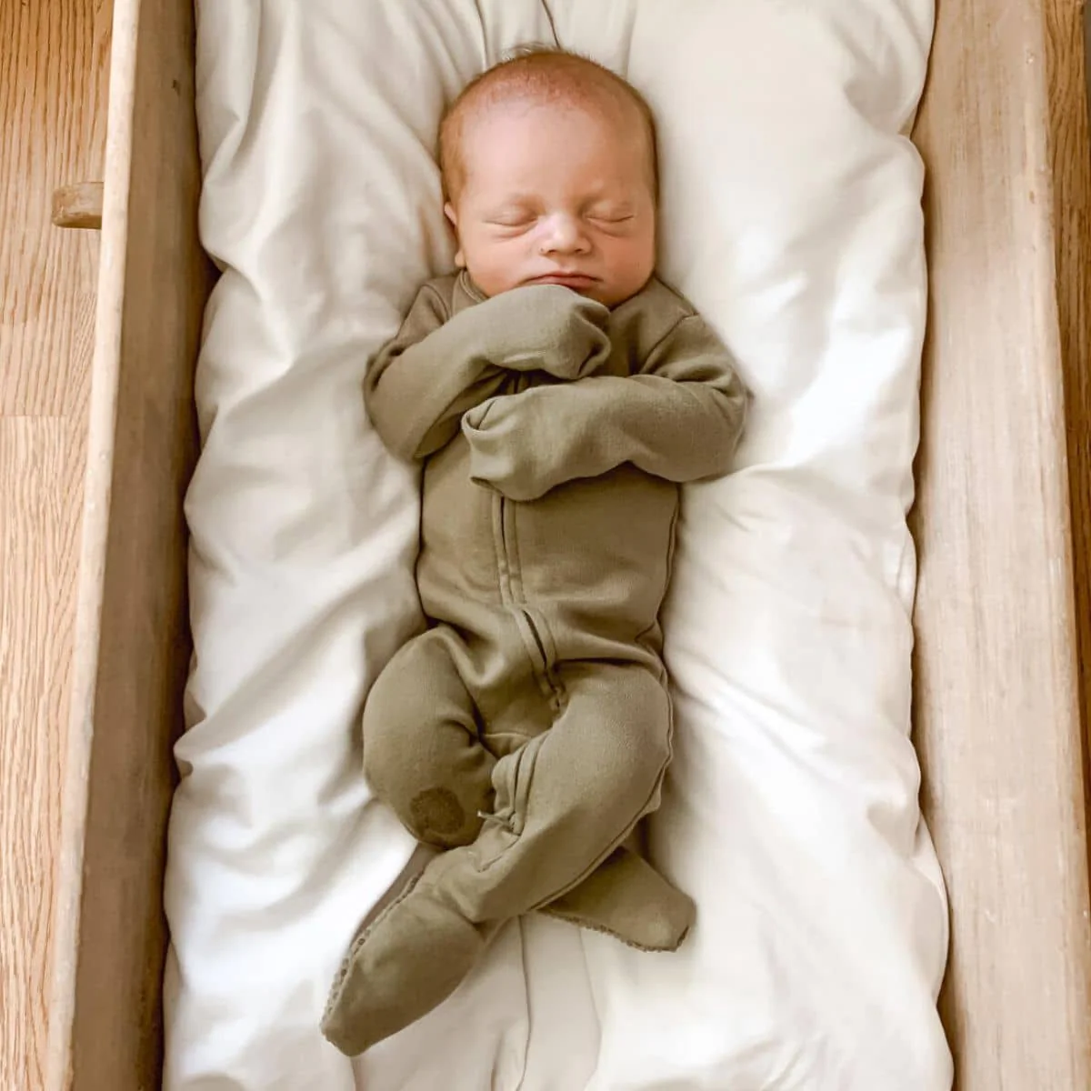 L'ovedbaby Organic 2-Way Zipper Footie - Sage - 0 to 3 Months - Image 2
