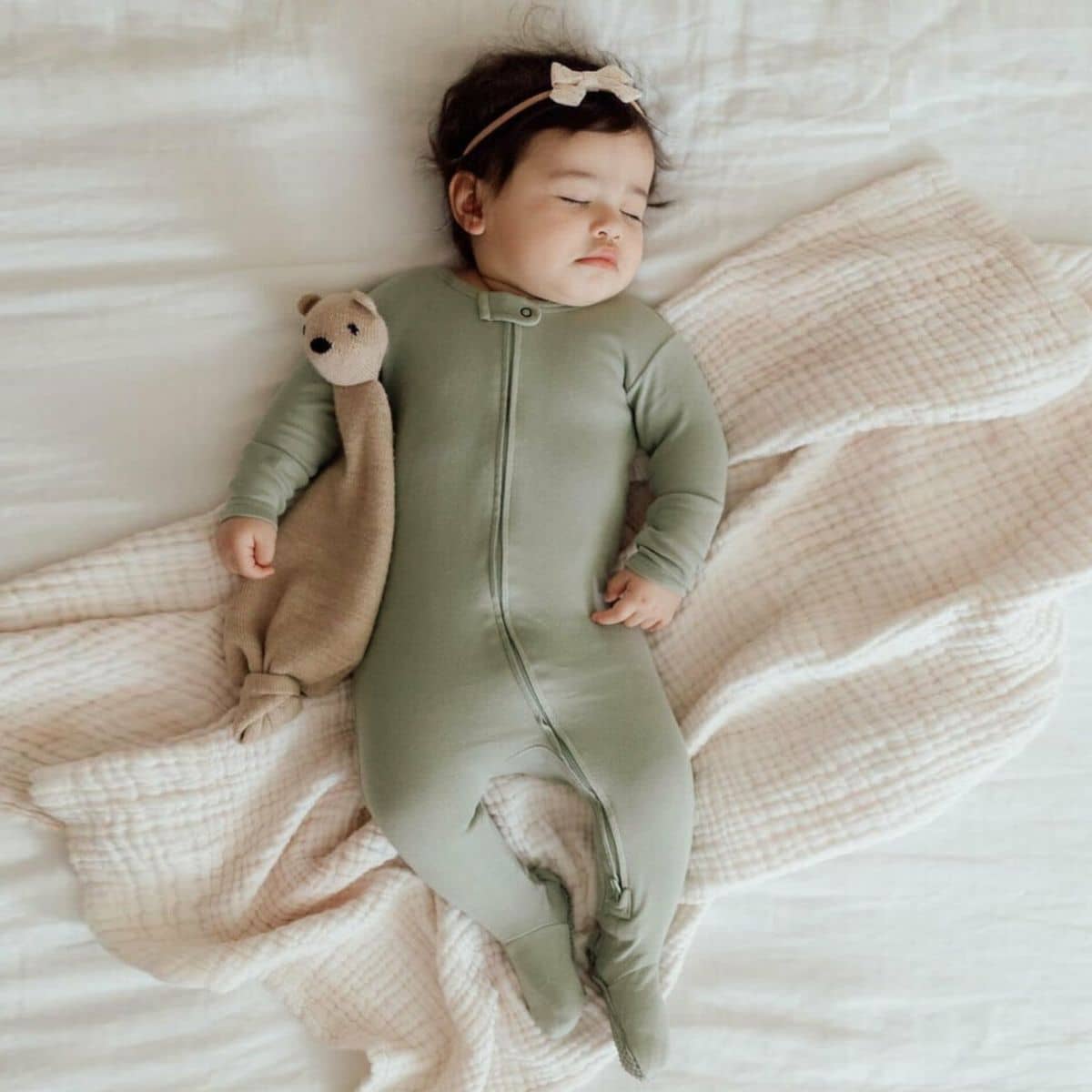 L'ovedbaby Organic 2-Way Zipper Footie - Seafoam - Image 3