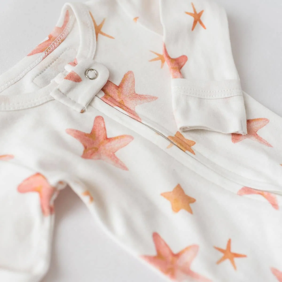L'ovedbaby Organic 2-Way Zipper Footie - Starfish - 0 to 3 Months - Image 3
