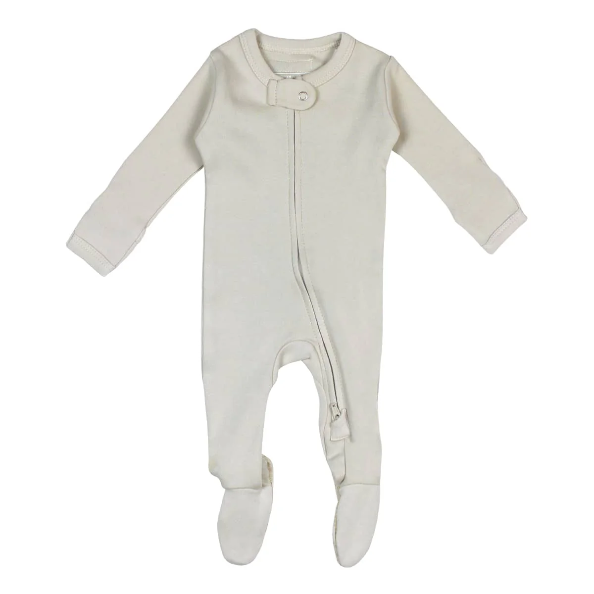 L'ovedbaby Organic 2-Way Zipper Footie - Stone
