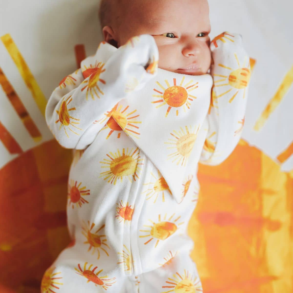 L'ovedbaby x The Very Hungry Caterpillar Organic 2-Way Zipper Footie - Suns - Image 3