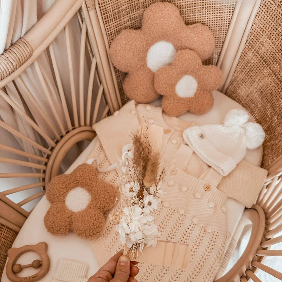 Luna Mae Creations - Large Cushion - Caramel Daisy - Image 4