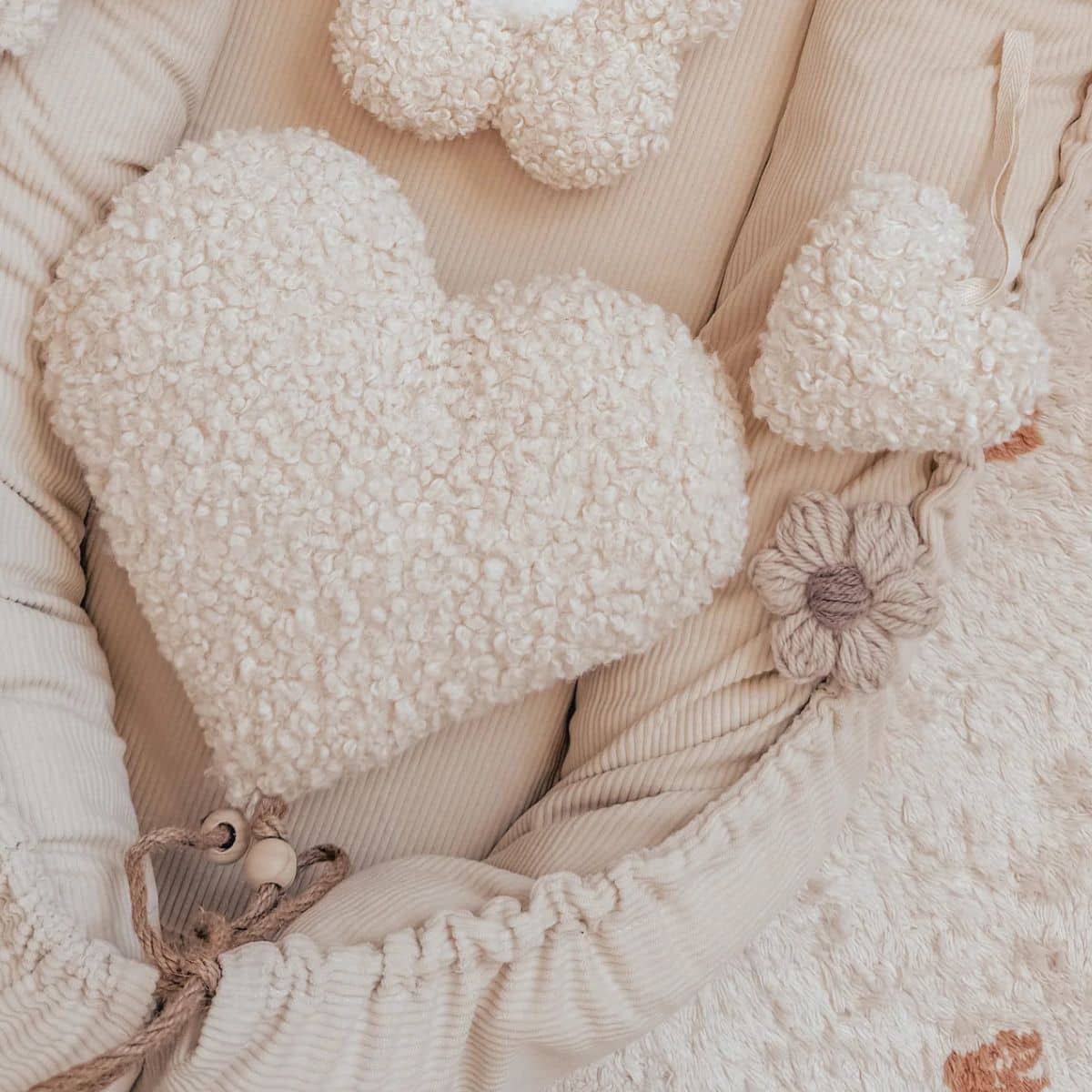 Luna Mae Creations - Medium Cushion - Sherpa Heart - Image 2