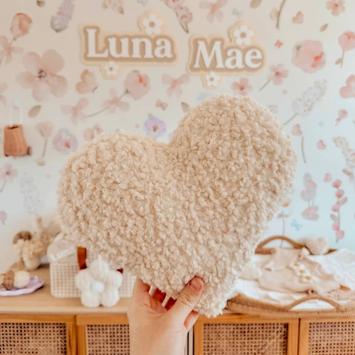 Luna Mae Creations - Medium Cushion - Sherpa Heart - Image 3
