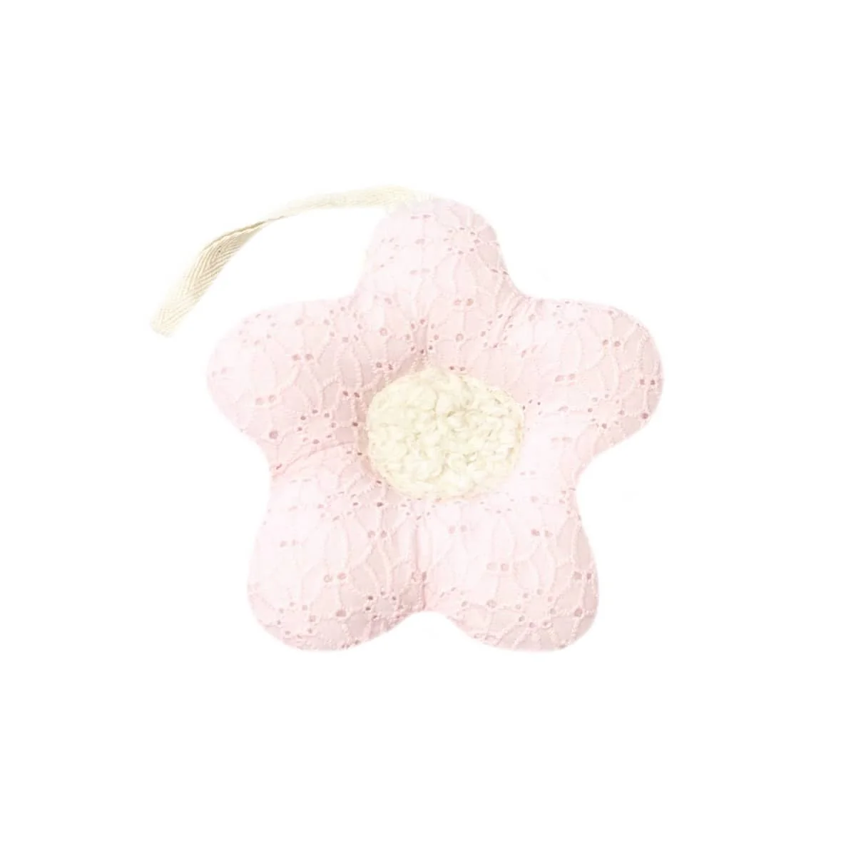 Luna Mae Creations - Pacifier Holder - Pink Broderie Boucle Daisy