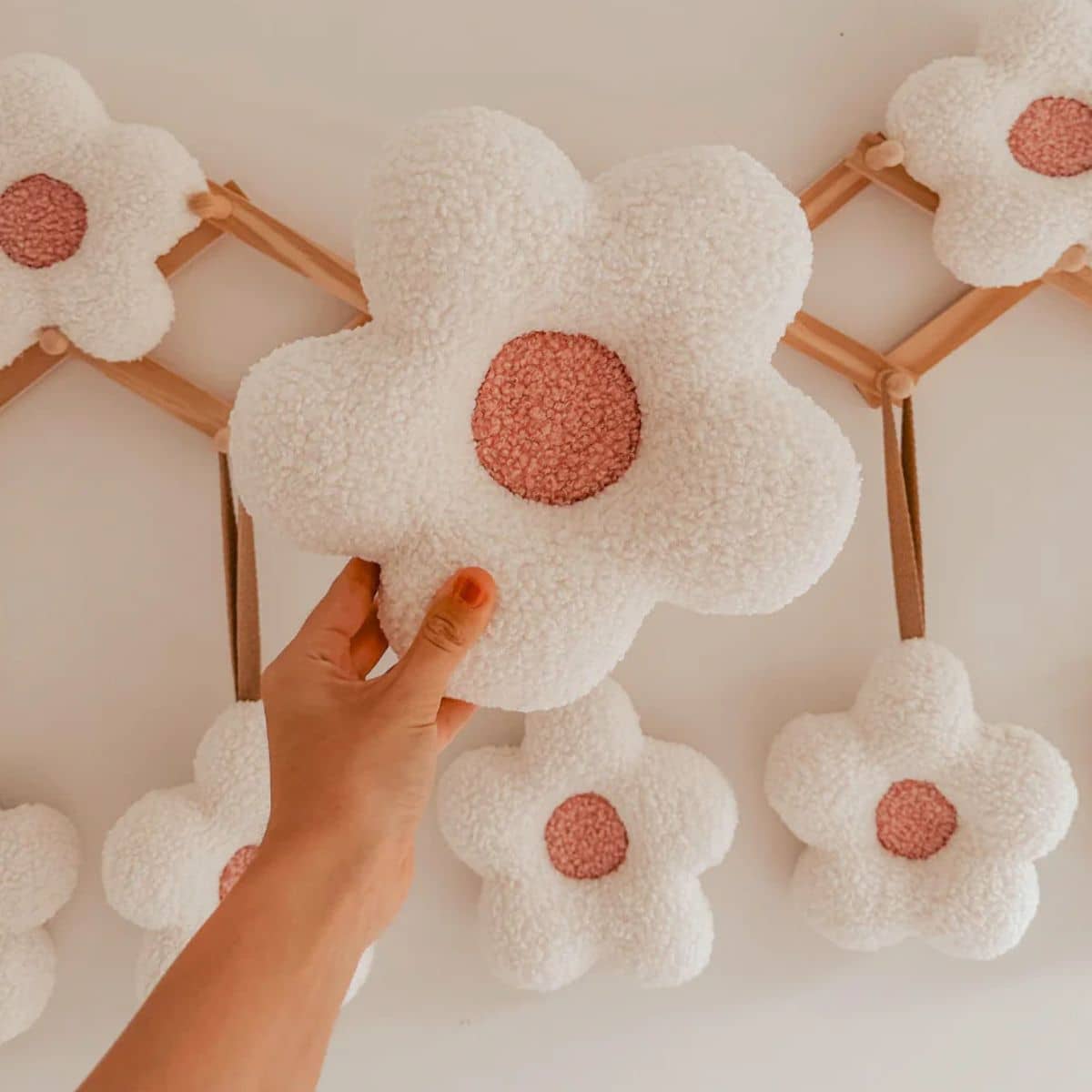 Luna Mae Creations - Pacifier Holder - Sakura White Daisy - Image 3