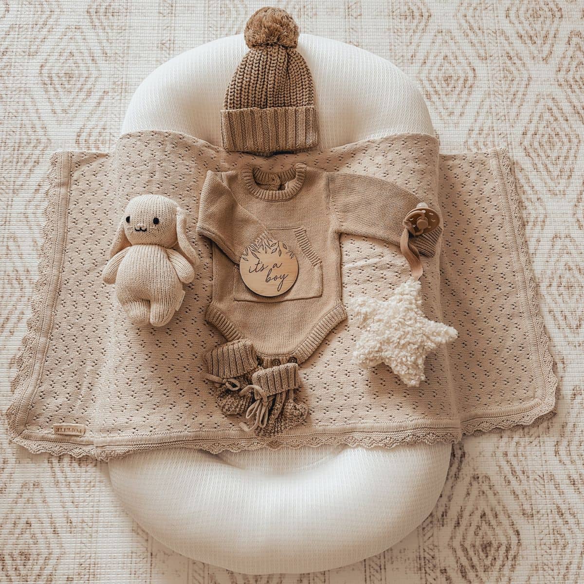 Luna Mae Creations - Pacifier Holder - Sherpa Star - Image 2