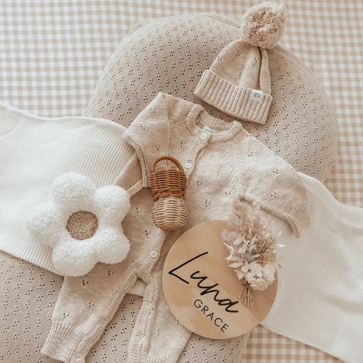 Luna Mae Creations - Pacifier Holder - White Latte Daisy - Image 4